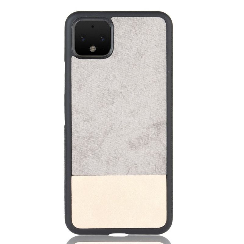 Hoesje Google Pixel 4 Grijs Zwart Tweekleurig Kunstleer