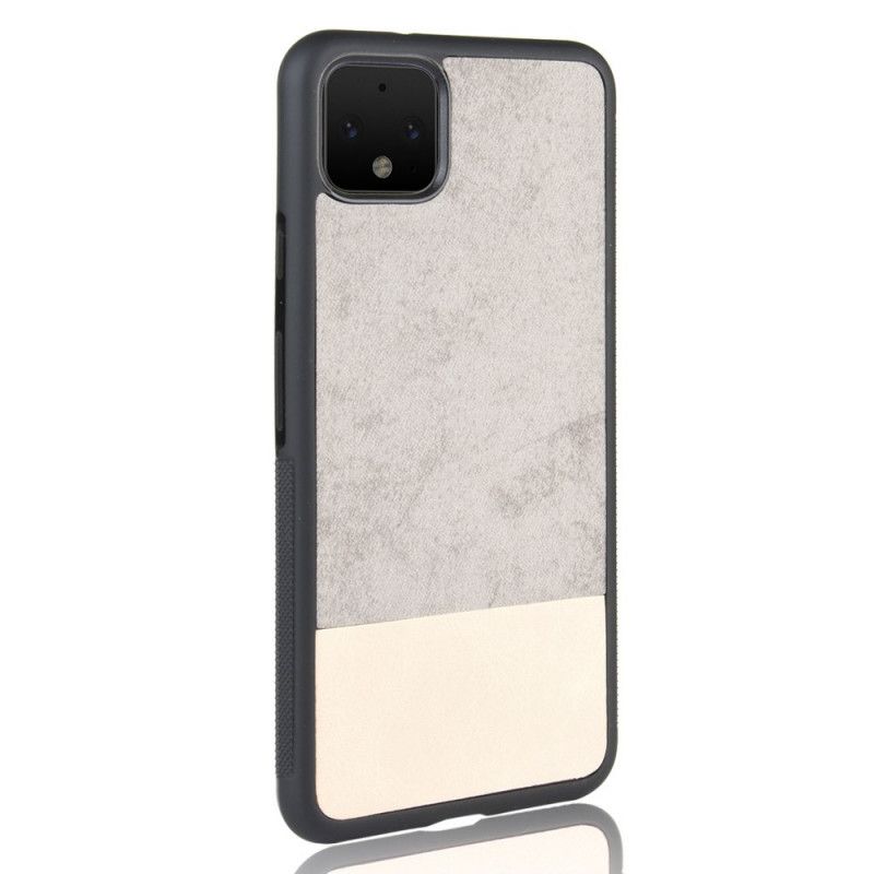 Hoesje Google Pixel 4 Grijs Zwart Tweekleurig Kunstleer