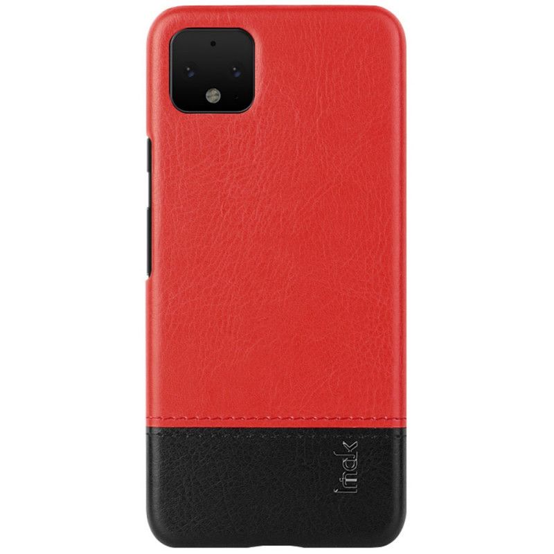 Hoesje Google Pixel 4 Rood Zwart Imak Ruiyi Serie Leereffect