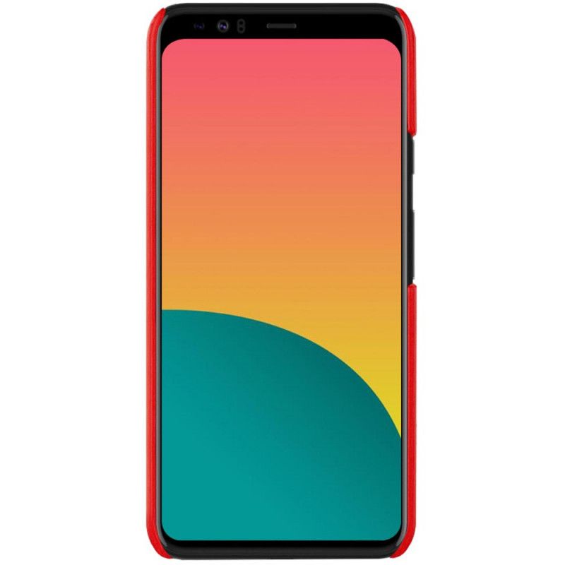 Hoesje Google Pixel 4 Rood Zwart Imak Ruiyi Serie Leereffect