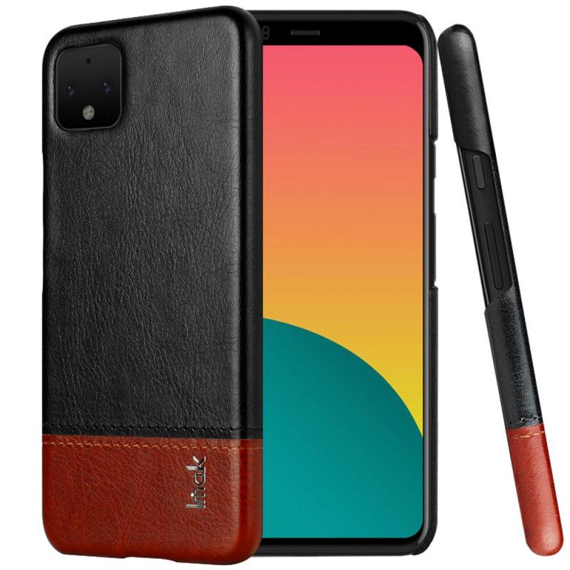 Hoesje Google Pixel 4 Rood Zwart Imak Ruiyi Serie Leereffect
