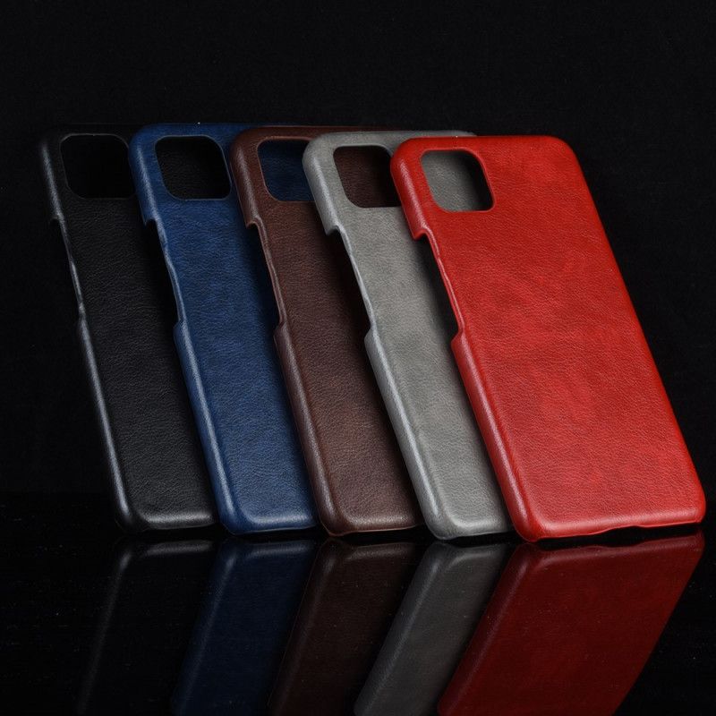 Hoesje Google Pixel 4 Zwart Lychee Leereffect