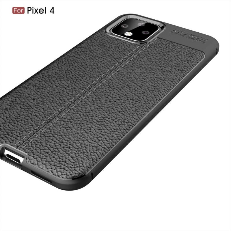 Hoesje voor Google Pixel 4 Rood Zwart Dubbellijns Lychee Leereffect