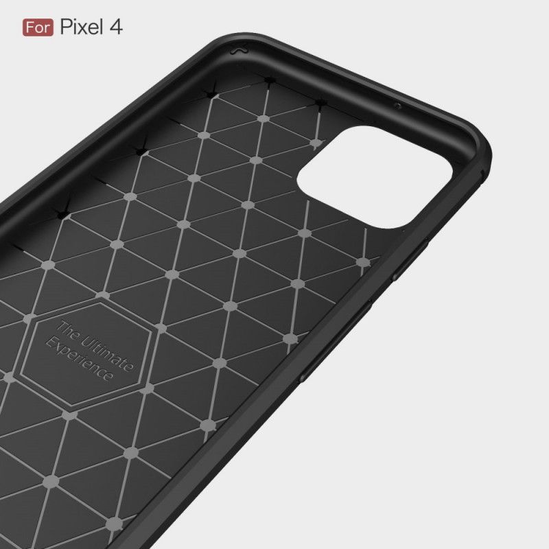 Hoesje voor Google Pixel 4 Rood Zwart Geborsteld Koolstofvezel