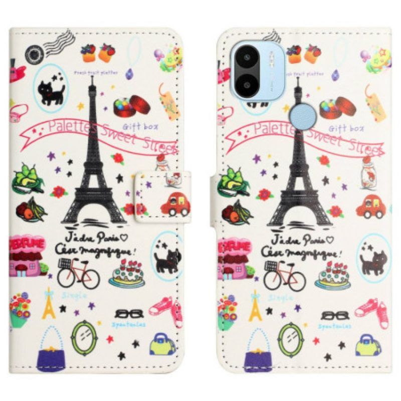 Leren Hoesje voor Xiaomi Redmi A1 Parijs Viert Feest
