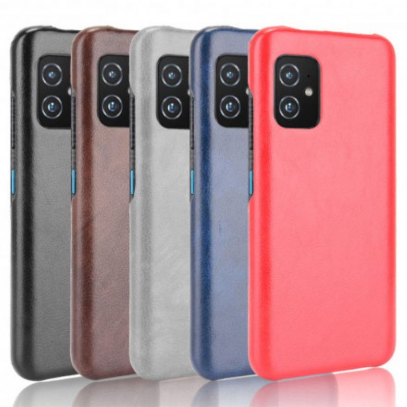 Cover Hoesje Asus Zenfone 8 Telefoonhoesje Litchi-leereffect