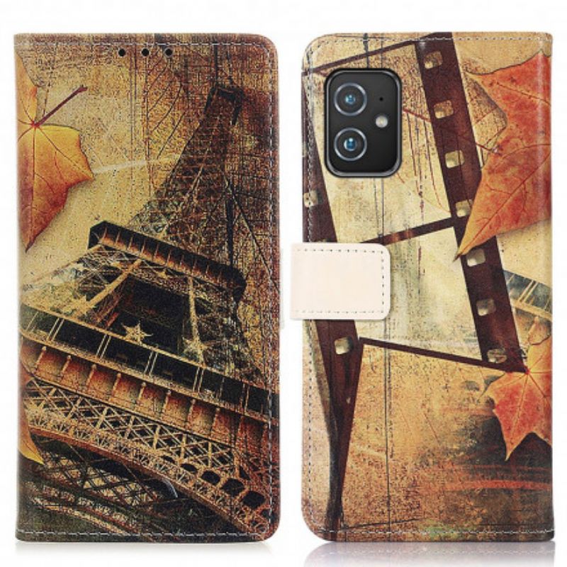 Folio-hoesje Asus Zenfone 8 Eiffeltoren In De Herfst