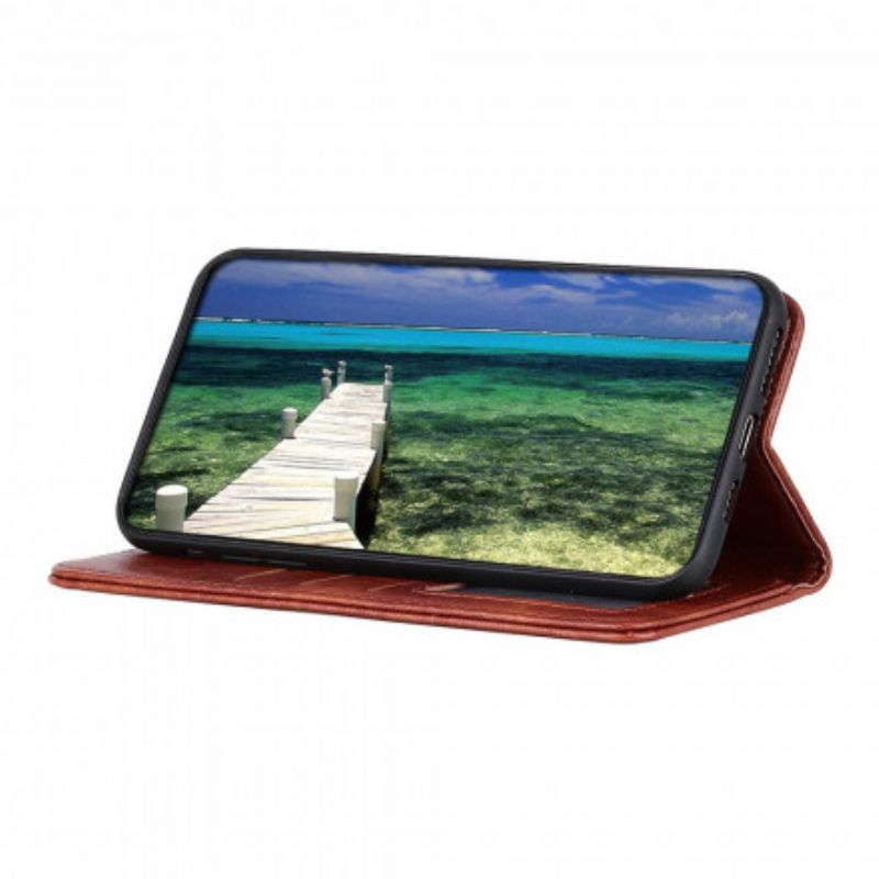 Folio-hoesje Asus Zenfone 8 Gestructureerd Kunstleer