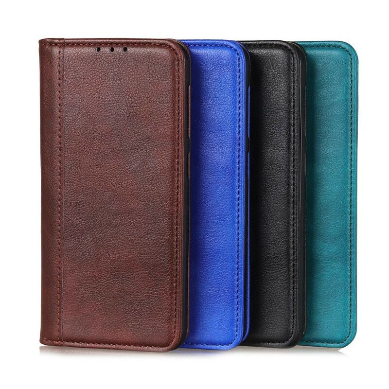 Folio-hoesje Asus Zenfone 8 Klassiek Split Litchi Leer Bescherming Hoesje