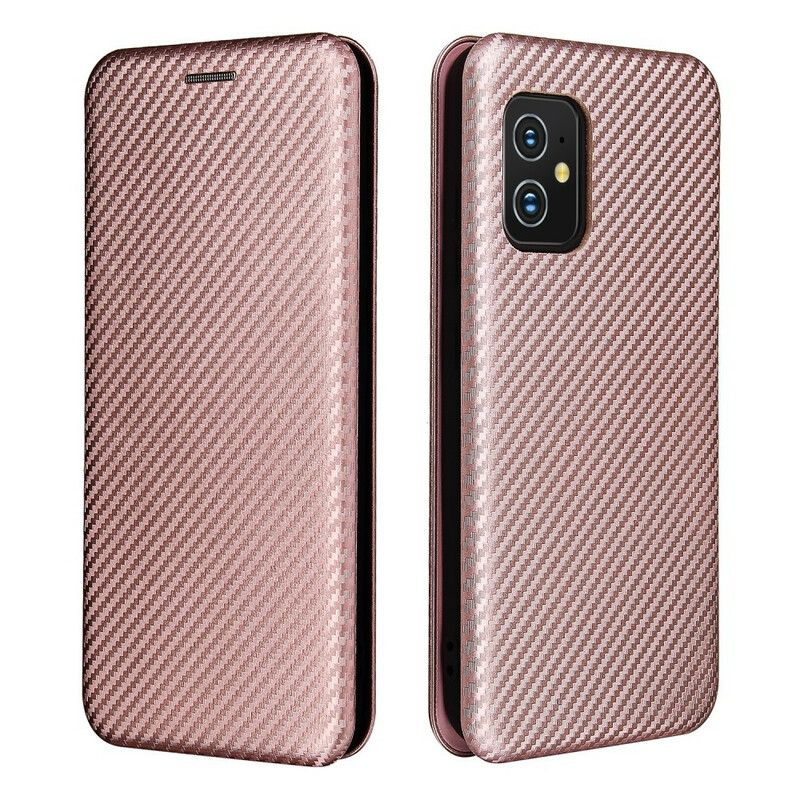 Folio-hoesje Asus Zenfone 8 Koolstofvezel Met Steunring Bescherming Hoesje