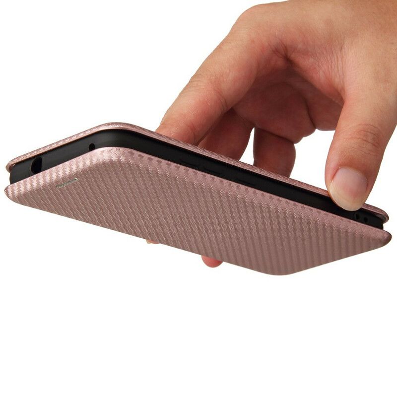 Folio-hoesje Asus Zenfone 8 Koolstofvezel Met Steunring Bescherming Hoesje