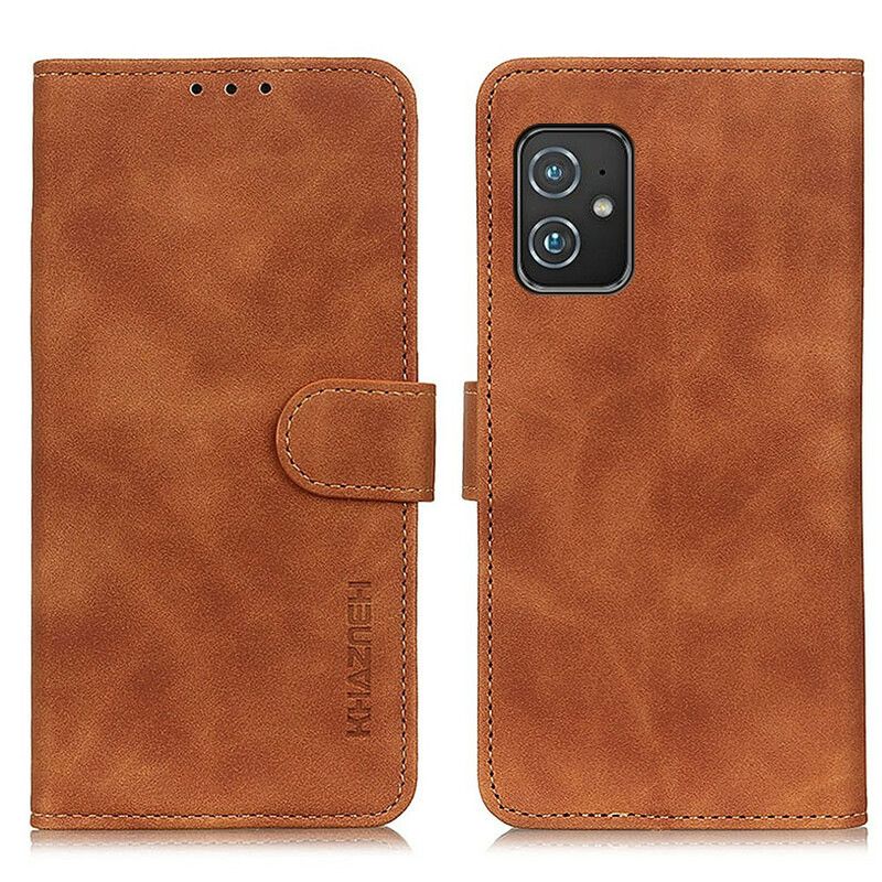 Folio-hoesje Asus Zenfone 8 Telefoonhoesje Mat Leereffect Vintage Khazneh