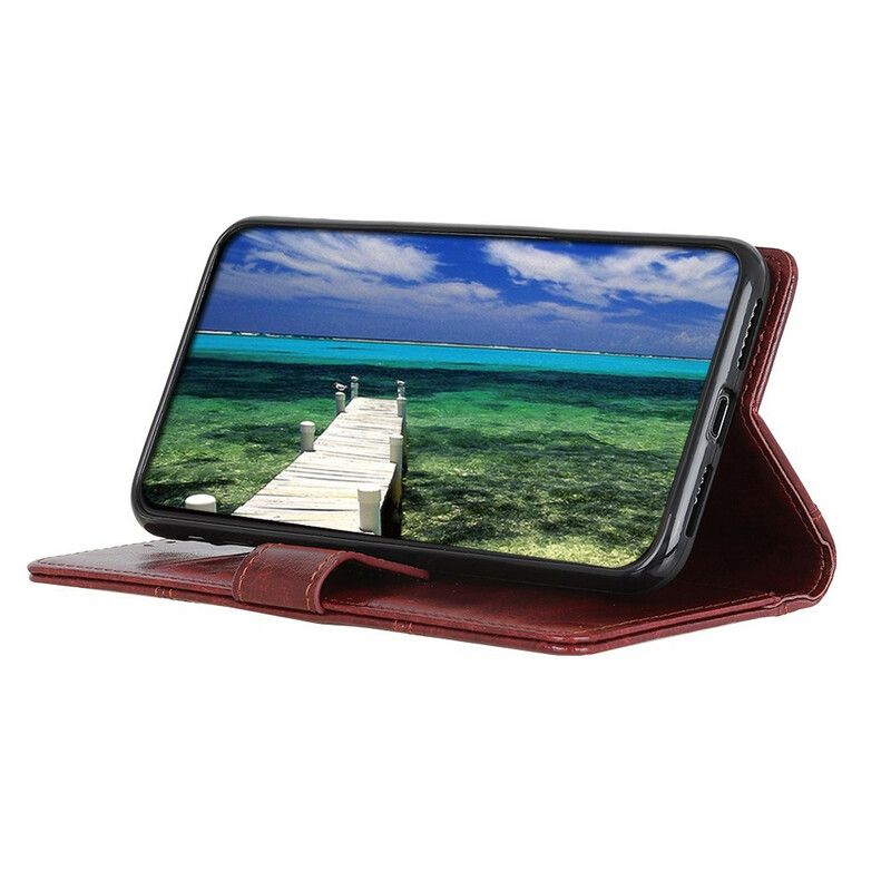 Folio-hoesje Asus Zenfone 8 Telefoonhoesje Oud Leereffect