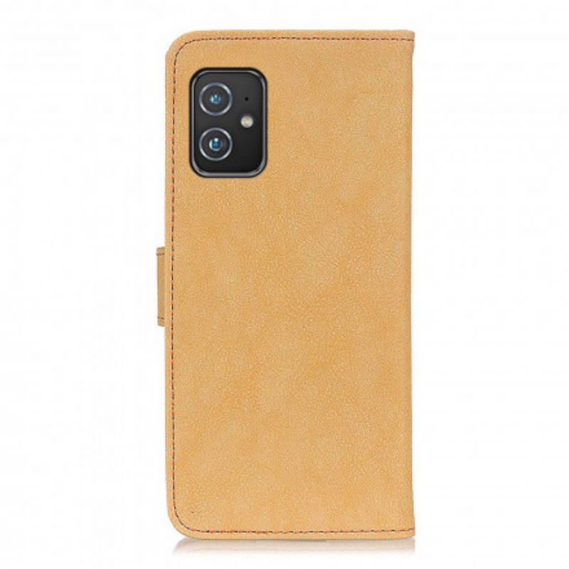 Leren Hoesje Asus Zenfone 8 Kunstleer Split Retro Khazneh Bescherming Hoesje