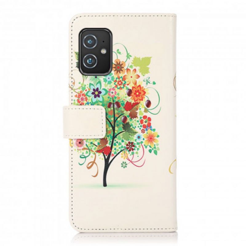 Leren Hoesje Voor Asus Zenfone 8 Bloeiende Boom