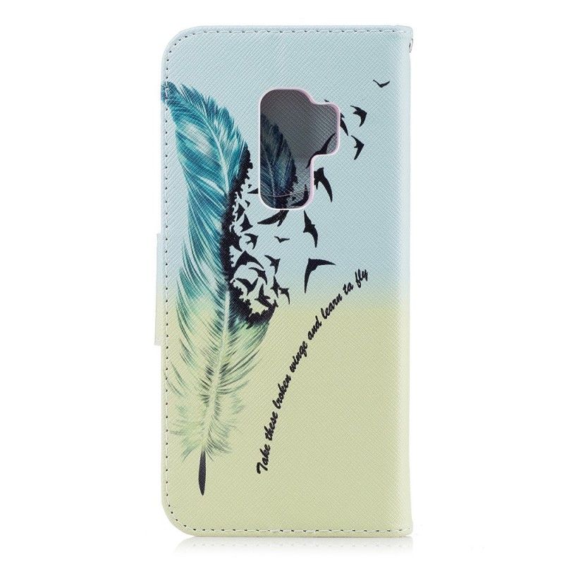 Bescherming Hoesje Samsung Galaxy S9 Plus Telefoonhoesje Leren Vliegen