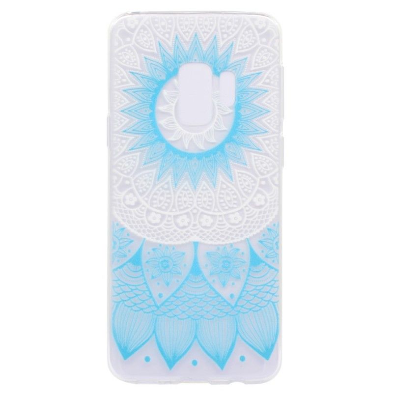 Case Hoesje Samsung Galaxy S9 Plus Lichtblauw Roze Telefoonhoesje Transparante Kleurrijke Mandala