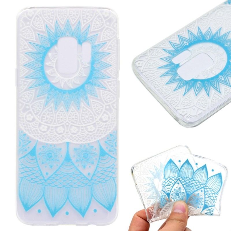 Case Hoesje Samsung Galaxy S9 Plus Lichtblauw Roze Telefoonhoesje Transparante Kleurrijke Mandala