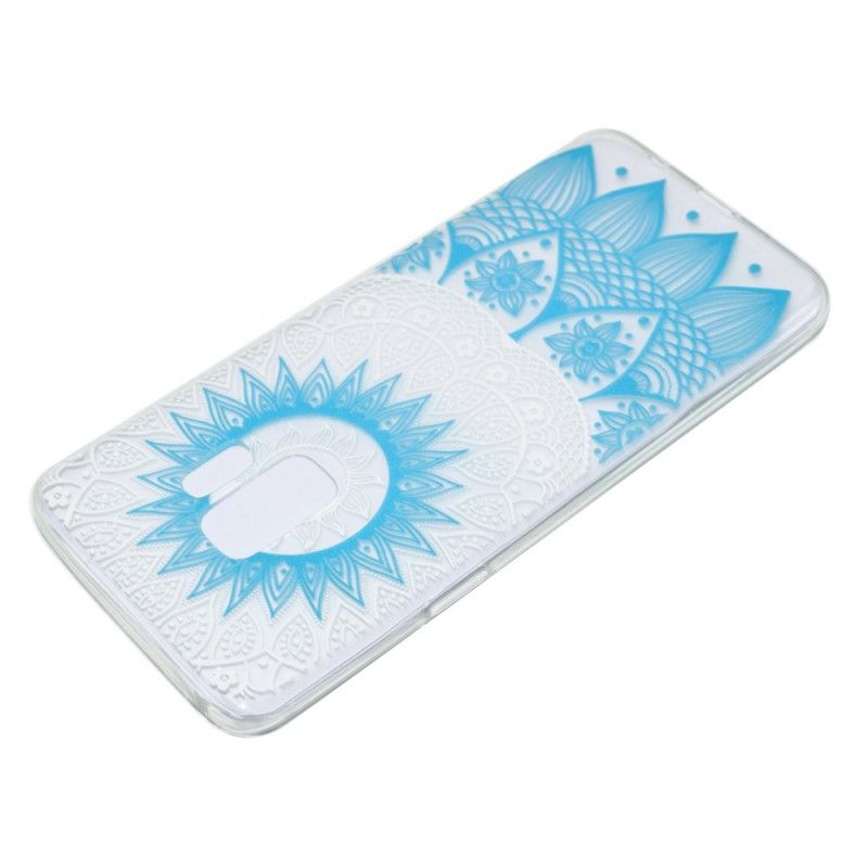 Case Hoesje Samsung Galaxy S9 Plus Lichtblauw Roze Telefoonhoesje Transparante Kleurrijke Mandala