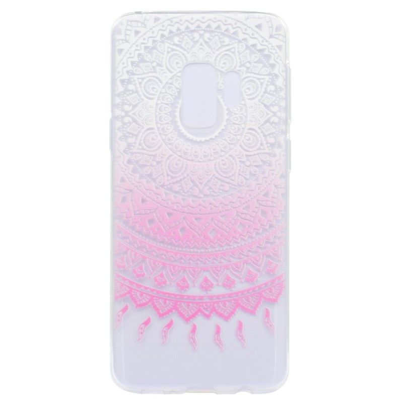 Case Hoesje Samsung Galaxy S9 Plus Lichtblauw Roze Telefoonhoesje Transparante Kleurrijke Mandala