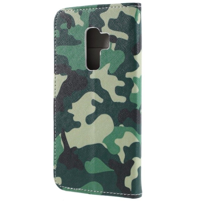 Cover Folio-hoesje Samsung Galaxy S9 Plus Telefoonhoesje Militaire Camouflage