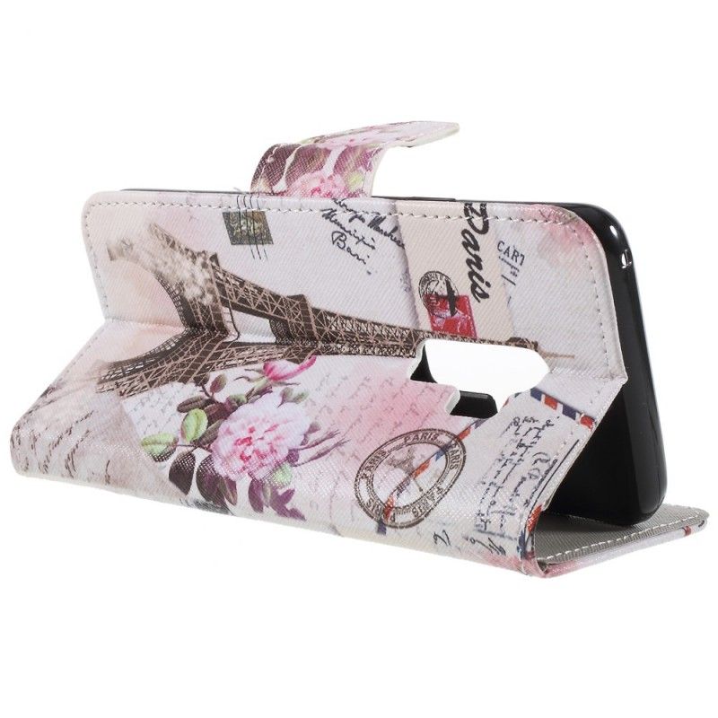 Cover Folio-hoesje Samsung Galaxy S9 Plus Telefoonhoesje Retro Eiffeltoren
