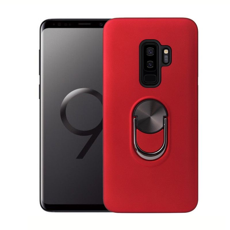 Hoesje Samsung Galaxy S9 Plus Rood Zwart Afneembaar Met Steunring