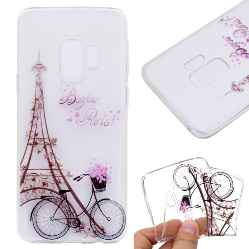 Hoesje Samsung Galaxy S9 Plus Transparant Hallo Parijs
