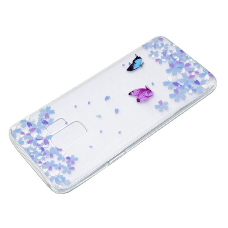 Hoesje Samsung Galaxy S9 Plus Transparante Vlinders En Bloemen