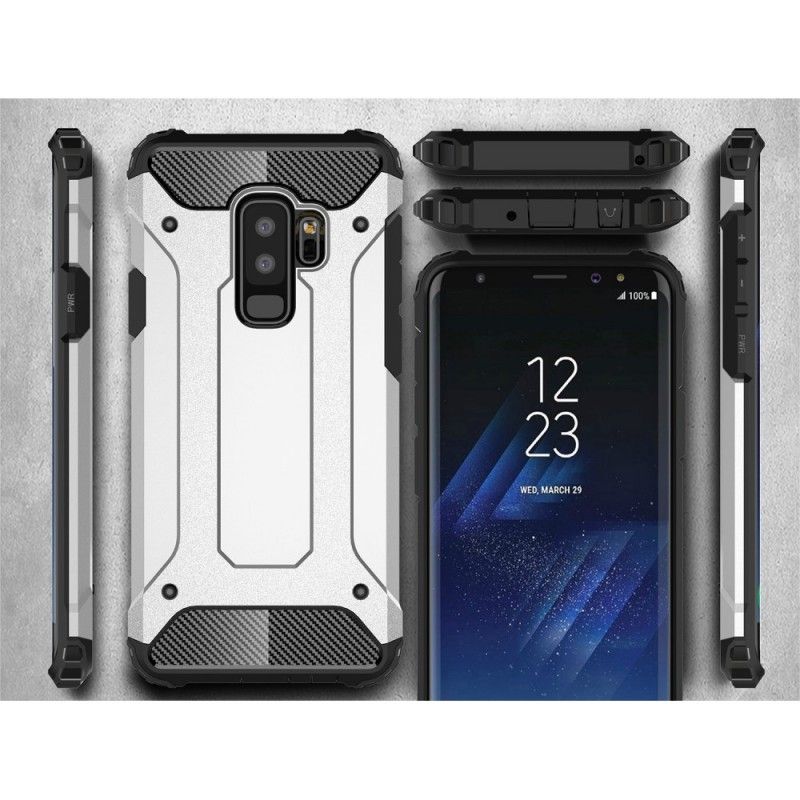 Hoesje Samsung Galaxy S9 Plus Wit Zwart Overlevende
