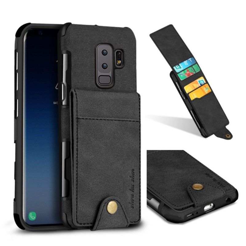 Hoesje Samsung Galaxy S9 Plus Zwart Opvouwbare Kaarthouder