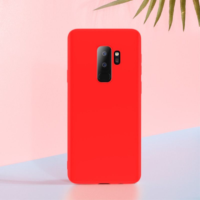 Hoesje voor Samsung Galaxy S9 Plus Rood Zwart X-Level Vloeibare Siliconen