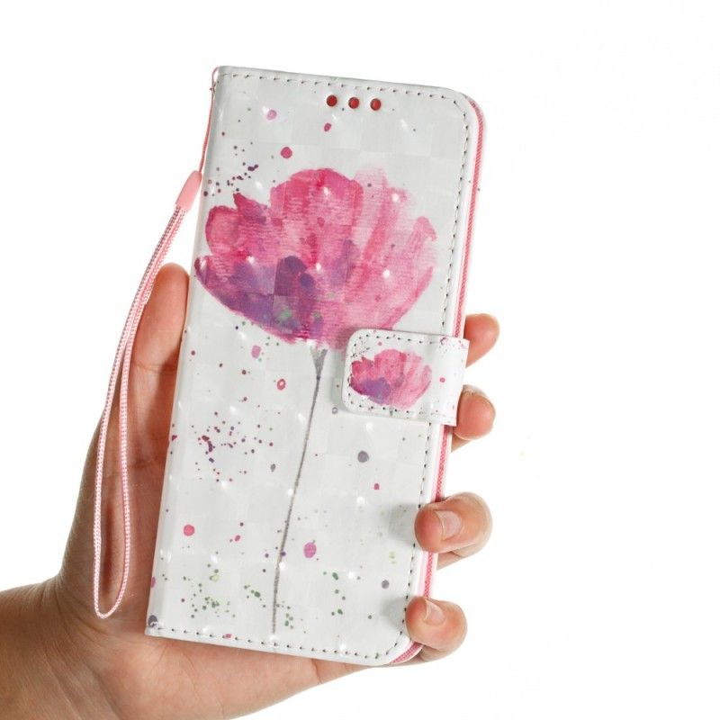 Leren Hoesje Samsung Galaxy S9 Plus Aquarel Klaproos