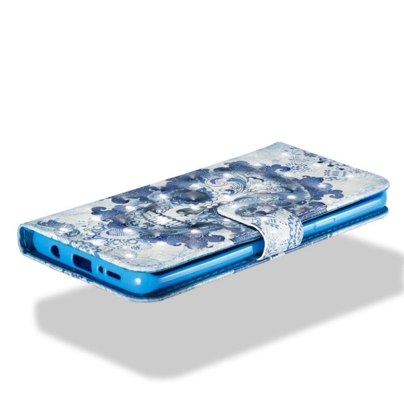Leren Hoesje Samsung Galaxy S9 Plus Blauwe Schedel