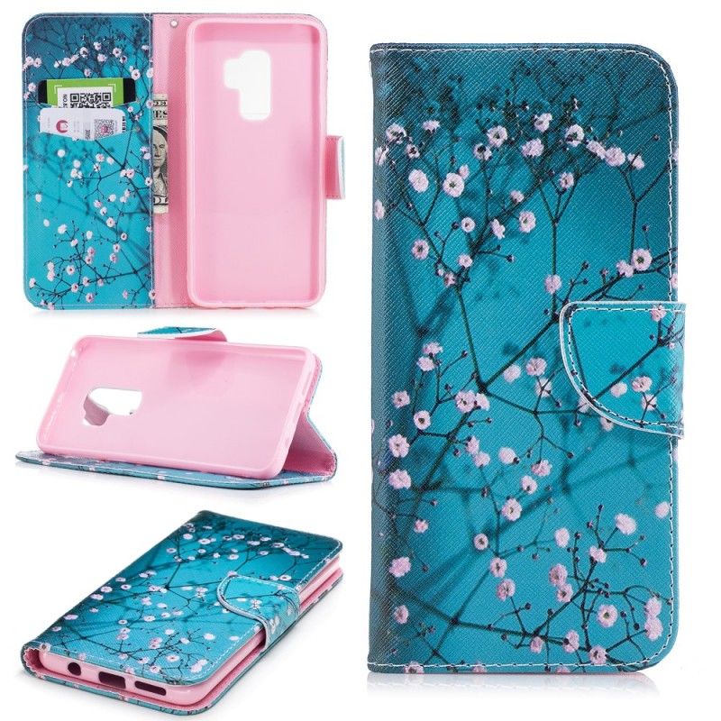 Leren Hoesje Samsung Galaxy S9 Plus Bloeiende Boom