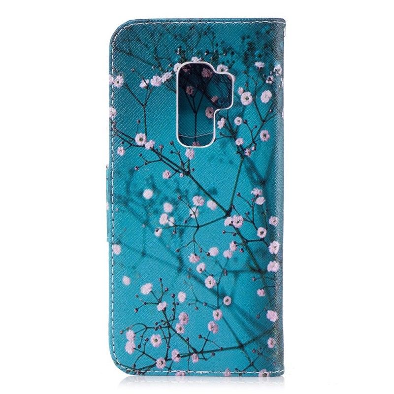 Leren Hoesje Samsung Galaxy S9 Plus Bloeiende Boom