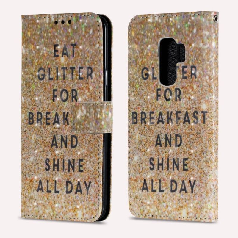 Leren Hoesje Samsung Galaxy S9 Plus Eet Glitter