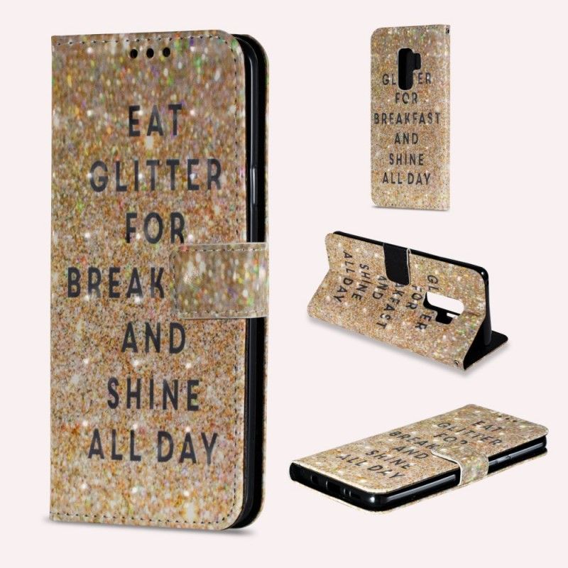 Leren Hoesje Samsung Galaxy S9 Plus Eet Glitter