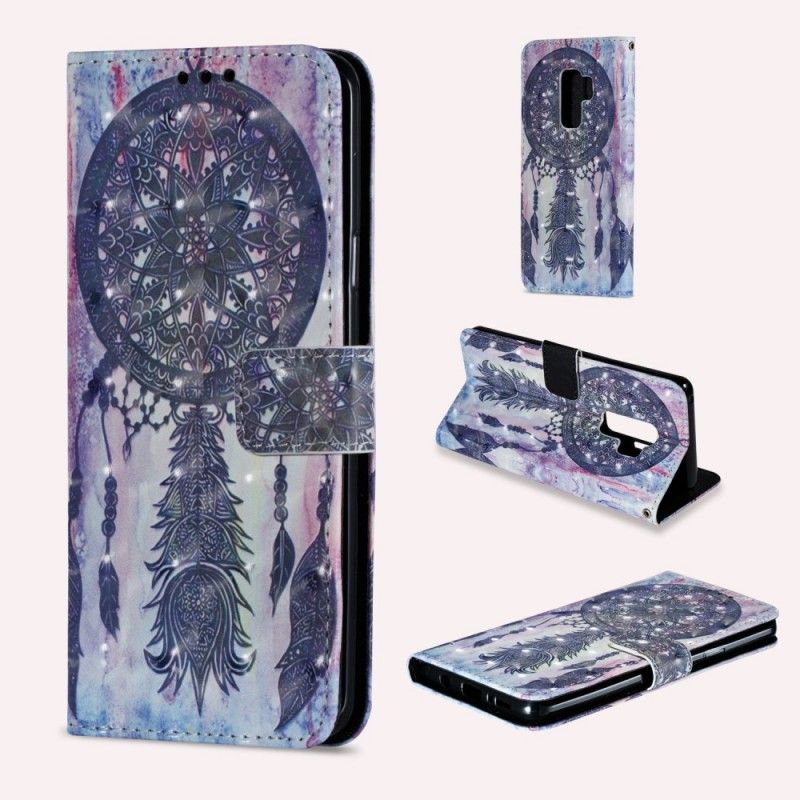 Leren Hoesje Samsung Galaxy S9 Plus Kleurrijke Dromenvanger
