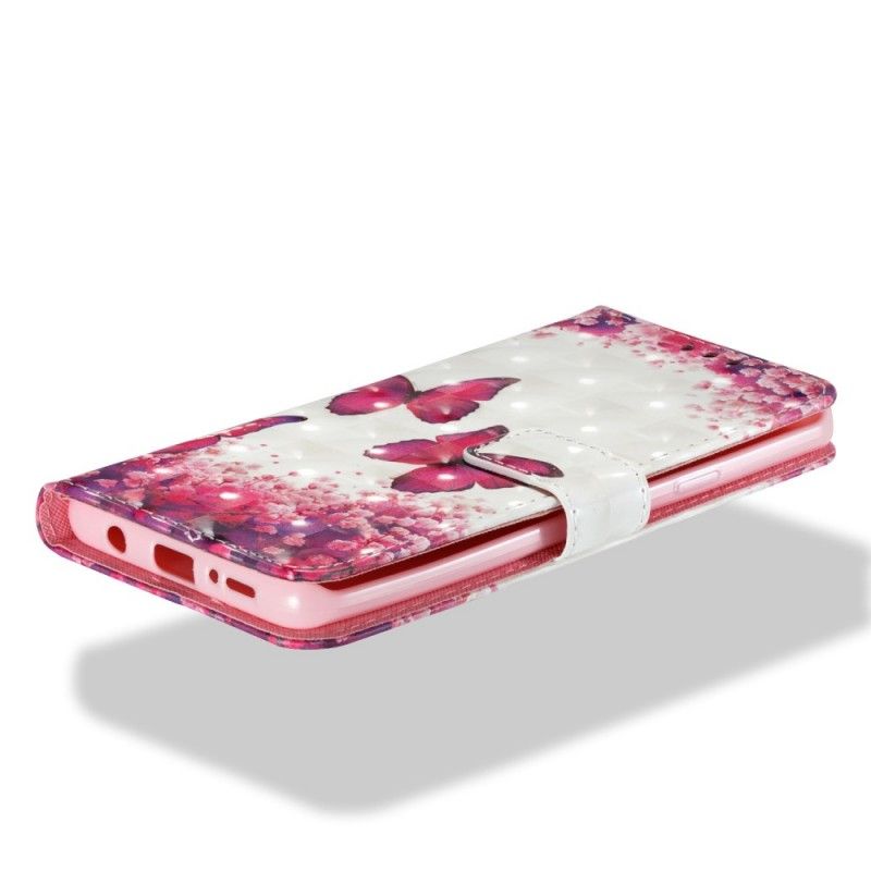 Leren Hoesje voor Samsung Galaxy S9 Plus 3D Rode Vlinders