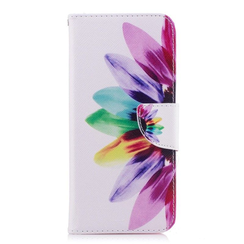 Leren Hoesje voor Samsung Galaxy S9 Plus Aquarelbloem