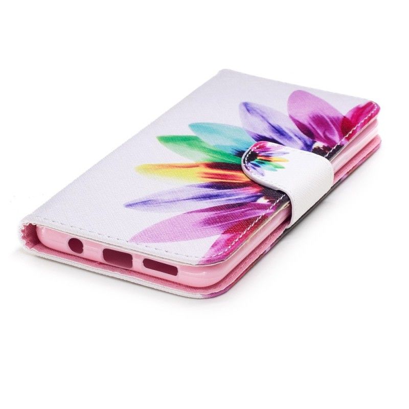 Leren Hoesje voor Samsung Galaxy S9 Plus Aquarelbloem