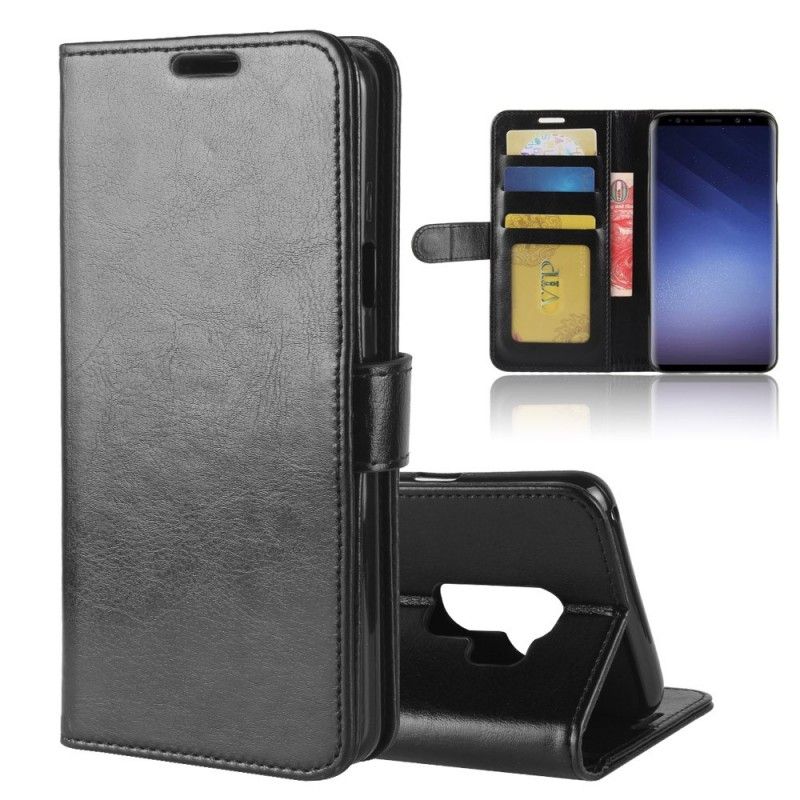 Leren Hoesje voor Samsung Galaxy S9 Plus Bruin Zwart Ultra Kunstleer