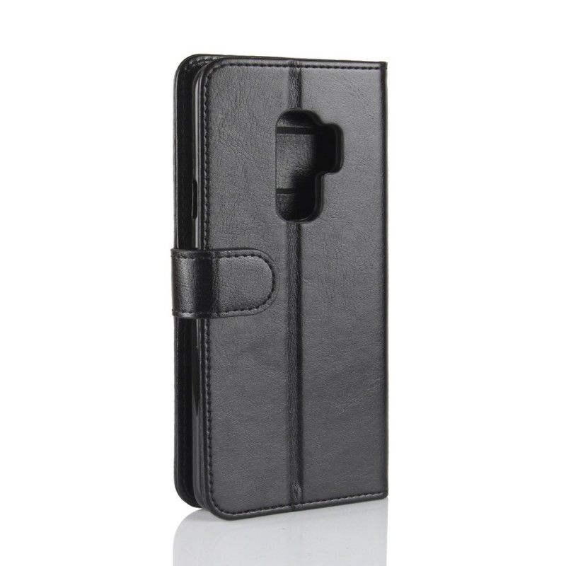Leren Hoesje voor Samsung Galaxy S9 Plus Bruin Zwart Ultra Kunstleer