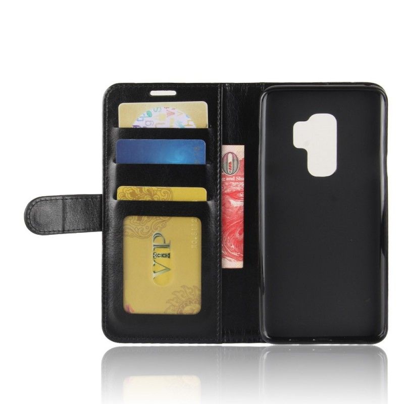 Leren Hoesje voor Samsung Galaxy S9 Plus Bruin Zwart Ultra Kunstleer