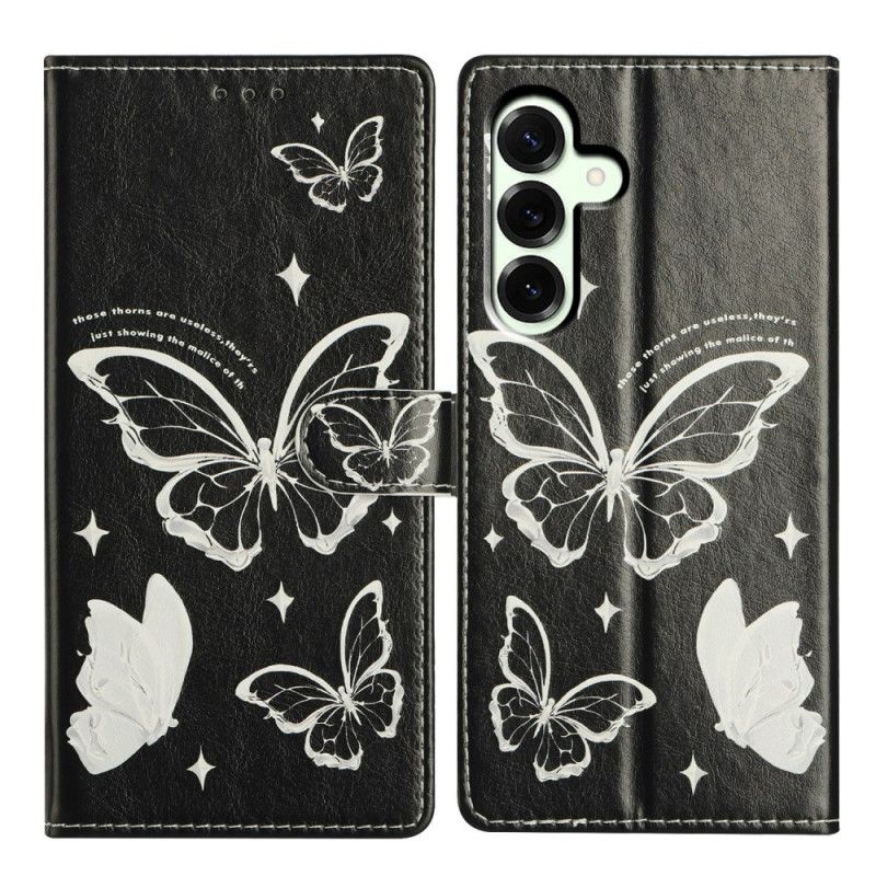 Bescherming Hoesje Samsung Galaxy A17 4g / 5g Zwart-witte Vlinders