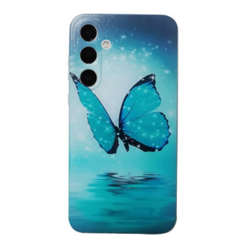 Cover Hoesje Samsung Galaxy A17 4g / 5g Telefoonhoesje Blauwe Vlinder