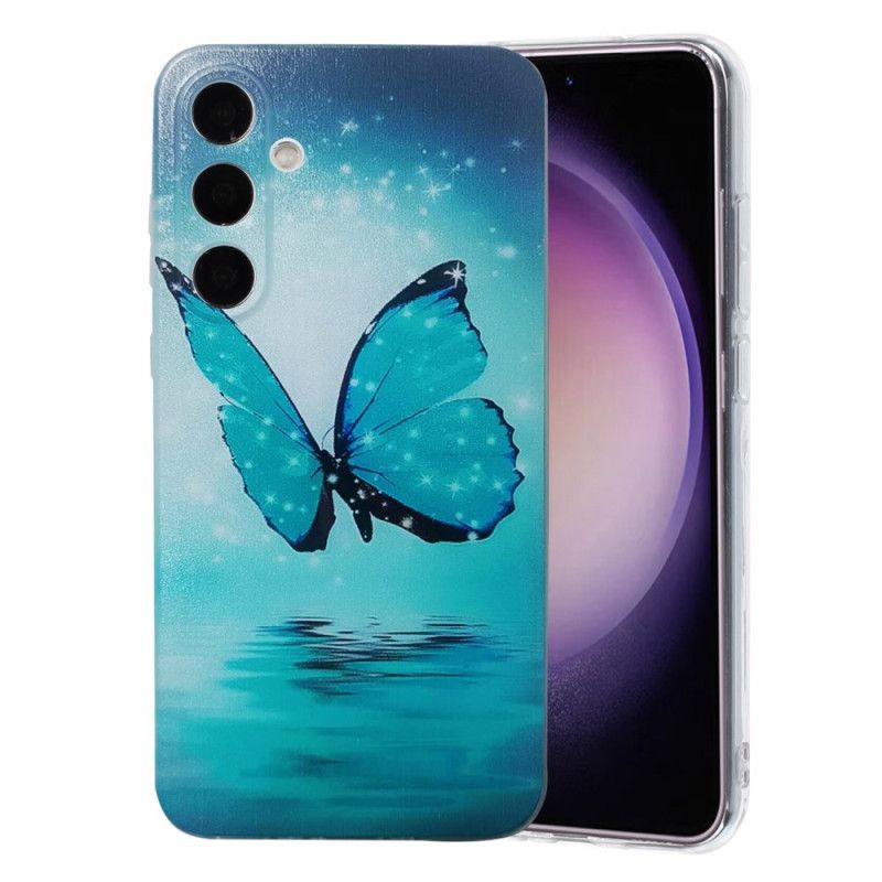 Cover Hoesje Samsung Galaxy A17 4g / 5g Telefoonhoesje Blauwe Vlinder