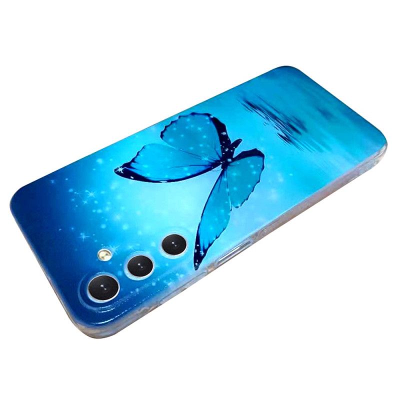 Cover Hoesje Samsung Galaxy A17 4g / 5g Telefoonhoesje Blauwe Vlinder