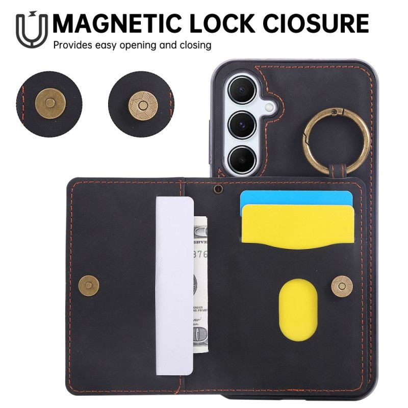 Cover Hoesje Samsung Galaxy A17 4g / 5g Telefoonhoesje Kaarthouder En Ring